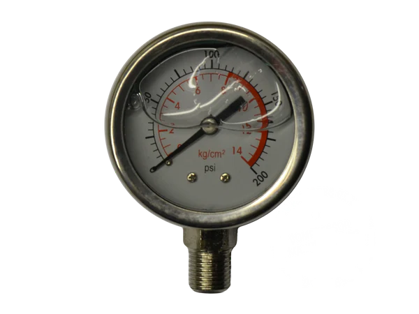 00051 Oil Filled Pressure Gauge with Bottom Entry