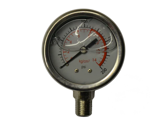 00051 Oil Filled Pressure Gauge with Bottom Entry