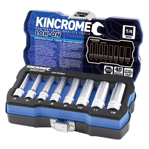 Kincrome- Lokon Set 1/4 Deep 8P Metric