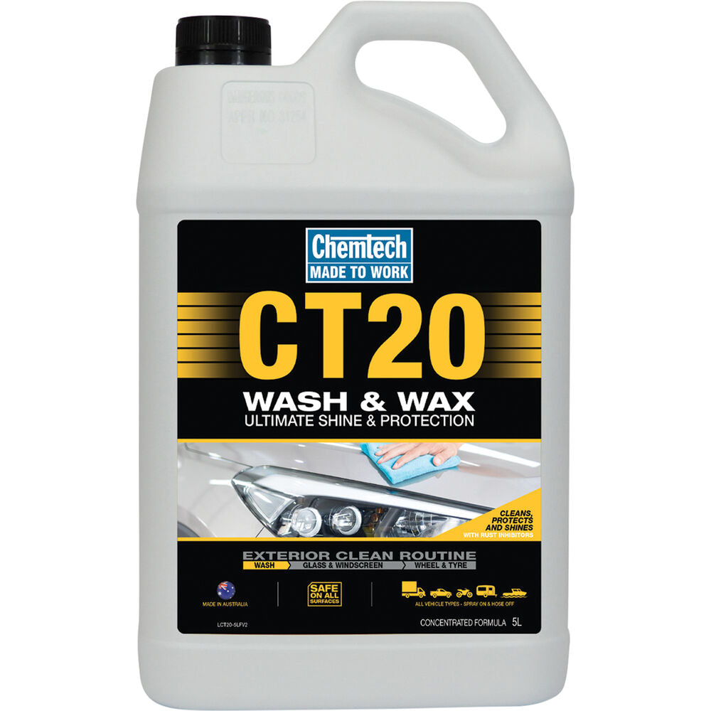 Chemtech- Ct20 Wash 'N' Wax 5Lt (Ct20-5L)