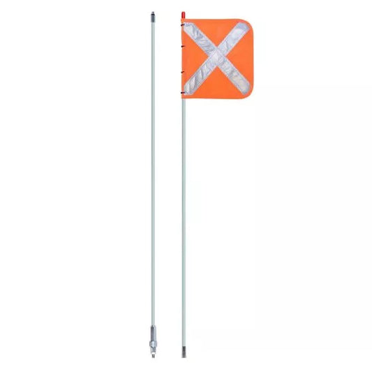 2.5Mtr Non-Led Two-Piece Joiner White Pole Orange Reflective X Mesh